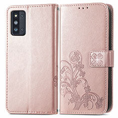 Handytasche Stand Schutzhülle Flip Leder Hülle Blumen für Samsung Galaxy F52 5G Rosa