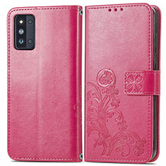 Handytasche Stand Schutzhülle Flip Leder Hülle Blumen für Samsung Galaxy F52 5G Rot