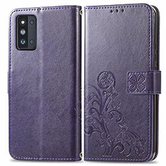 Handytasche Stand Schutzhülle Flip Leder Hülle Blumen für Samsung Galaxy F52 5G Violett