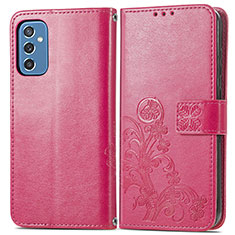 Handytasche Stand Schutzhülle Flip Leder Hülle Blumen für Samsung Galaxy M52 5G Rot