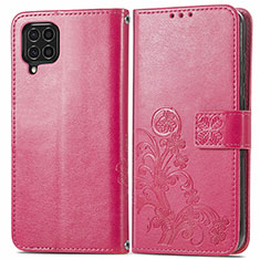 Handytasche Stand Schutzhülle Flip Leder Hülle Blumen für Samsung Galaxy M62 4G Rot