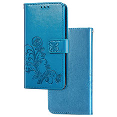 Handytasche Stand Schutzhülle Flip Leder Hülle Blumen für Samsung Galaxy S20 FE 4G Blau