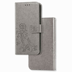 Handytasche Stand Schutzhülle Flip Leder Hülle Blumen für Samsung Galaxy Z Fold4 5G Grau