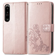 Handytasche Stand Schutzhülle Flip Leder Hülle Blumen für Sony Xperia 1 IV SO-51C Rosa