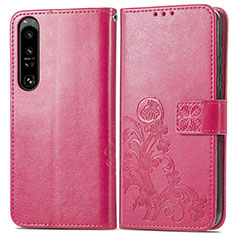 Handytasche Stand Schutzhülle Flip Leder Hülle Blumen für Sony Xperia 1 IV SO-51C Rot