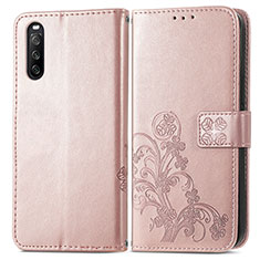 Handytasche Stand Schutzhülle Flip Leder Hülle Blumen für Sony Xperia 10 III Rosa