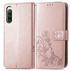 Handytasche Stand Schutzhülle Flip Leder Hülle Blumen für Sony Xperia 10 IV Rosa