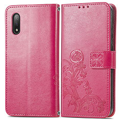 Handytasche Stand Schutzhülle Flip Leder Hülle Blumen für Sony Xperia Ace II Rot