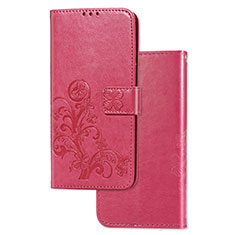 Handytasche Stand Schutzhülle Flip Leder Hülle Blumen für Sony Xperia L4 Rot
