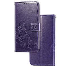 Handytasche Stand Schutzhülle Flip Leder Hülle Blumen für Sony Xperia L4 Violett