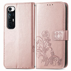 Handytasche Stand Schutzhülle Flip Leder Hülle Blumen für Xiaomi Mi 10S 5G Rosa