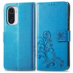 Handytasche Stand Schutzhülle Flip Leder Hülle Blumen für Xiaomi Mi 11i 5G Blau