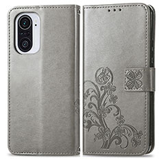 Handytasche Stand Schutzhülle Flip Leder Hülle Blumen für Xiaomi Mi 11X 5G Grau