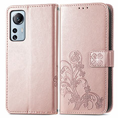 Handytasche Stand Schutzhülle Flip Leder Hülle Blumen für Xiaomi Mi 12 5G Rosa