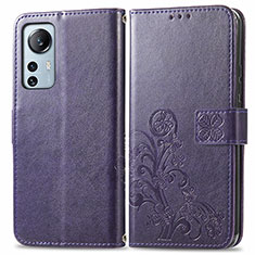 Handytasche Stand Schutzhülle Flip Leder Hülle Blumen für Xiaomi Mi 12 5G Violett