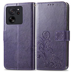 Handytasche Stand Schutzhülle Flip Leder Hülle Blumen für Xiaomi Mi 13T 5G Violett