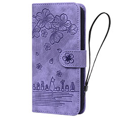 Handytasche Stand Schutzhülle Flip Leder Hülle Blumen HF1 für Huawei Honor 90 Lite 5G Violett