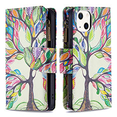 Handytasche Stand Schutzhülle Flip Leder Hülle Blumen L03 für Apple iPhone 14 Plus Plusfarbig