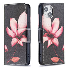 Handytasche Stand Schutzhülle Flip Leder Hülle Blumen L07 für Apple iPhone 14 Plus Braun