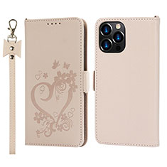 Handytasche Stand Schutzhülle Flip Leder Hülle Blumen L16 für Apple iPhone 13 Pro Rosegold