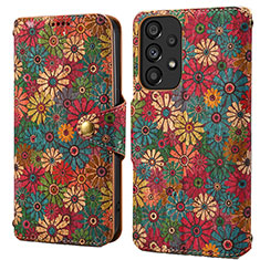 Handytasche Stand Schutzhülle Flip Leder Hülle Blumen MT1 für Samsung Galaxy A53 5G Plusfarbig