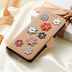 Handytasche Stand Schutzhülle Flip Leder Hülle Blumen S02D für Samsung Galaxy S23 5G Gold