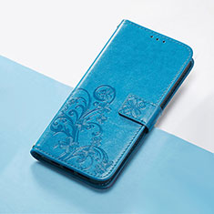 Handytasche Stand Schutzhülle Flip Leder Hülle Blumen S03D für Huawei Nova 8i Blau