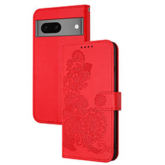 Handytasche Stand Schutzhülle Flip Leder Hülle Blumen Y01X für Google Pixel 7 5G Rot