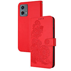 Handytasche Stand Schutzhülle Flip Leder Hülle Blumen Y01X für Motorola Moto G 5G (2023) Rot