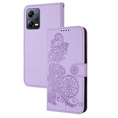 Handytasche Stand Schutzhülle Flip Leder Hülle Blumen Y01X für Xiaomi Poco X5 5G Violett