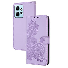 Handytasche Stand Schutzhülle Flip Leder Hülle Blumen Y01X für Xiaomi Redmi Note 12 4G Violett