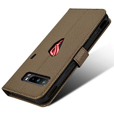 Handytasche Stand Schutzhülle Flip Leder Hülle BY1 für Asus ROG Phone 3 Strix ZS661KS Braun