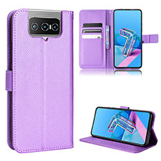 Handytasche Stand Schutzhülle Flip Leder Hülle BY1 für Asus Zenfone 7 Pro ZS671KS Violett