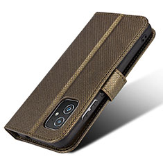 Handytasche Stand Schutzhülle Flip Leder Hülle BY1 für Asus Zenfone 8 ZS590KS Braun