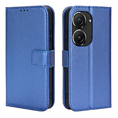 Handytasche Stand Schutzhülle Flip Leder Hülle BY1 für Asus Zenfone 9 Blau