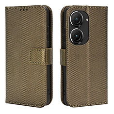 Handytasche Stand Schutzhülle Flip Leder Hülle BY1 für Asus Zenfone 9 Braun