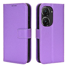 Handytasche Stand Schutzhülle Flip Leder Hülle BY1 für Asus Zenfone 9 Violett