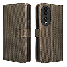 Handytasche Stand Schutzhülle Flip Leder Hülle BY1 für Huawei Honor 70 5G Braun