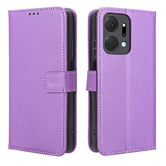 Handytasche Stand Schutzhülle Flip Leder Hülle BY1 für Huawei Honor X7a Violett