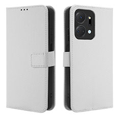 Handytasche Stand Schutzhülle Flip Leder Hülle BY1 für Huawei Honor X7a Weiß