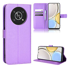 Handytasche Stand Schutzhülle Flip Leder Hülle BY1 für Huawei Honor X9 5G Violett