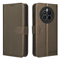 Handytasche Stand Schutzhülle Flip Leder Hülle BY1 für Huawei Mate 50E Braun