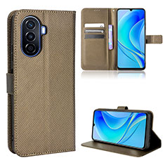 Handytasche Stand Schutzhülle Flip Leder Hülle BY1 für Huawei Nova Y70 Braun