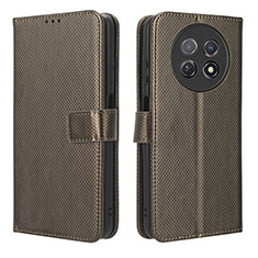 Handytasche Stand Schutzhülle Flip Leder Hülle BY1 für Huawei Nova Y91 Braun