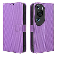 Handytasche Stand Schutzhülle Flip Leder Hülle BY1 für Huawei P60 Art Violett