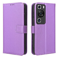 Handytasche Stand Schutzhülle Flip Leder Hülle BY1 für Huawei P60 Pro Violett