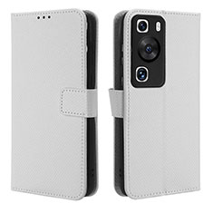 Handytasche Stand Schutzhülle Flip Leder Hülle BY1 für Huawei P60 Pro Weiß