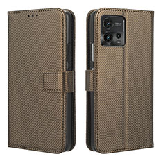 Handytasche Stand Schutzhülle Flip Leder Hülle BY1 für Motorola Moto G72 Braun