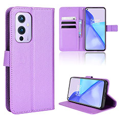 Handytasche Stand Schutzhülle Flip Leder Hülle BY1 für OnePlus 9 5G Violett