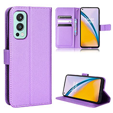 Handytasche Stand Schutzhülle Flip Leder Hülle BY1 für OnePlus Nord 2 5G Violett